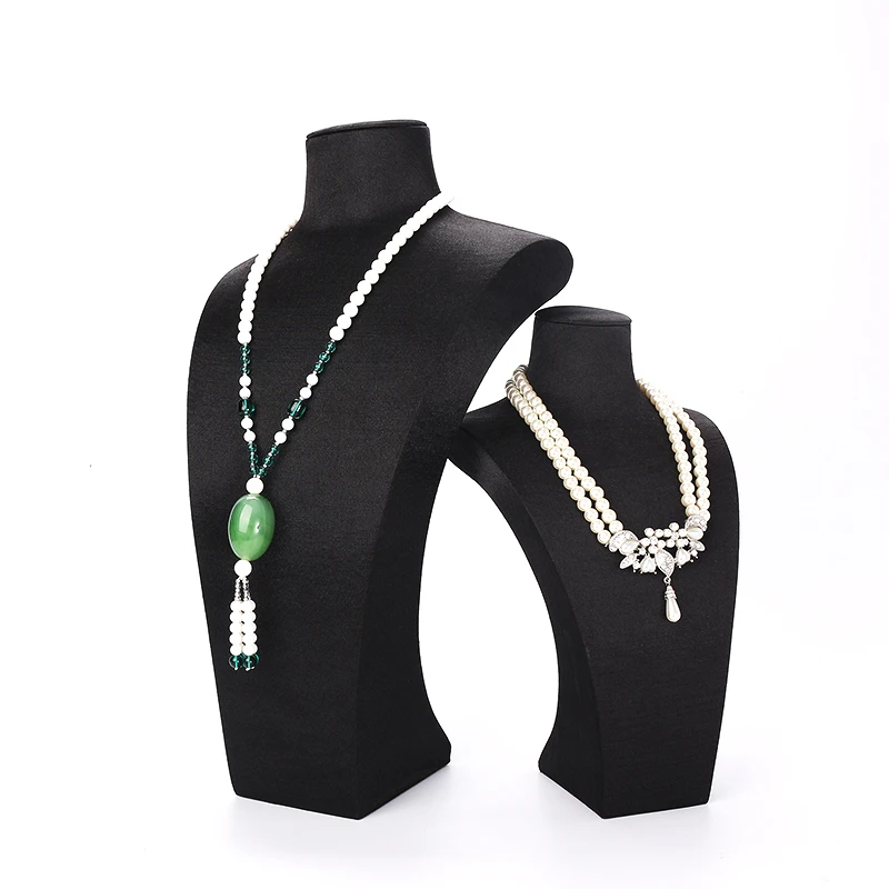 High Quality Black Brushed Bust Portrait peal Necklace Jewelry Display Rack For Female Long Chain Pendent Showcase Model Counter