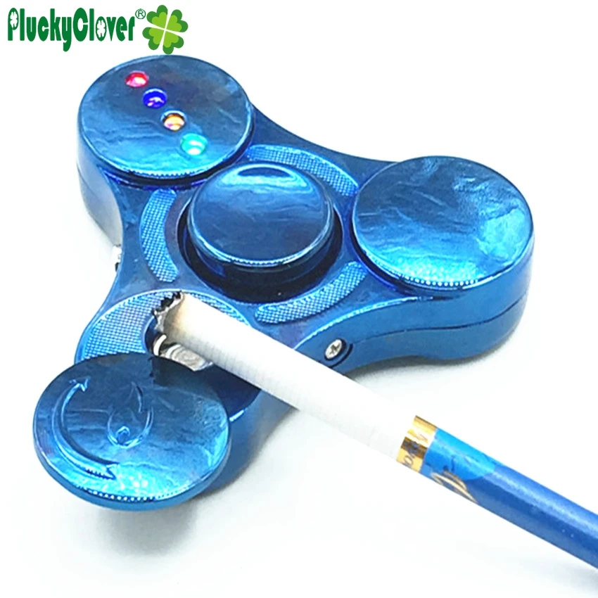 1 шт. фиджет Спиннер зажигалка с золотыми металлическими ручками светодиодная