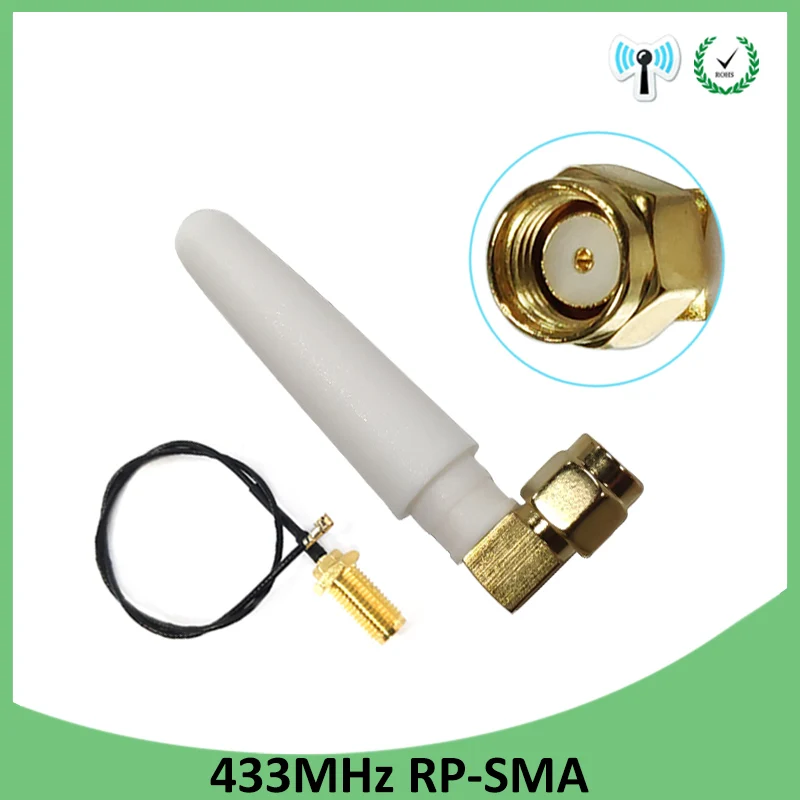 GRANDWISDOM 10 шт. 433 МГц Антенна 2-3dbi sma разъем lora модуль lorawan антенна ipex 1 SMA Штекерный