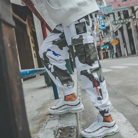 Спортивные штаны в стиле хип-хоп с вышивкой в японском стиле, спортивные штаны, уличная одежда для мужчин, спортивные повседневные брюки-карго - Цвет: 8
