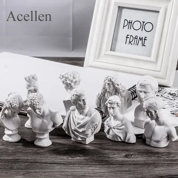 

10Pcs/set Ares Agrippa Sculpture Mini Ornament Sketch Plaster Head Model Figurines Statues Resin Plaster Art Craft Home Decor