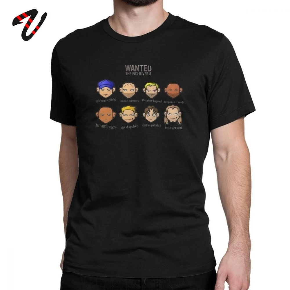 

Wanted Prison Break T-Shirt for Men Casual Men Tee Shirt Round Collar T Shirts Clothing