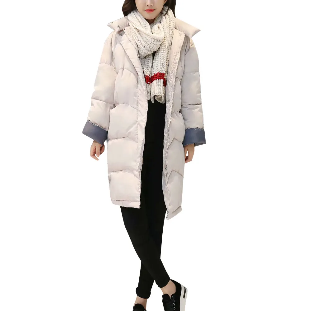 Женское зимнее теплое пальто с воротником-стойкой, толстая теплая тонкая длинная куртка, пальто, Женский пуховик, парка, Женская куртка L3082