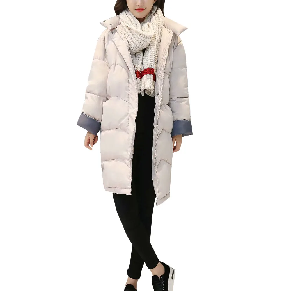 

Women Winter Warm Coat Stand Neck Thick Warm Slim Long Jacket Overcoat Women's Down Jacket Parka Female Jacket L3082