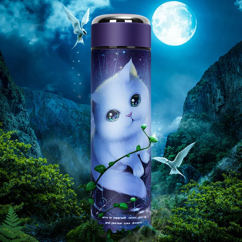 

New Stainless Steel Thermos Starry Cat Business Thermos Vacuum Flask Water Bottle Woman Student Couple Thermos Cup Mug KEDICAT