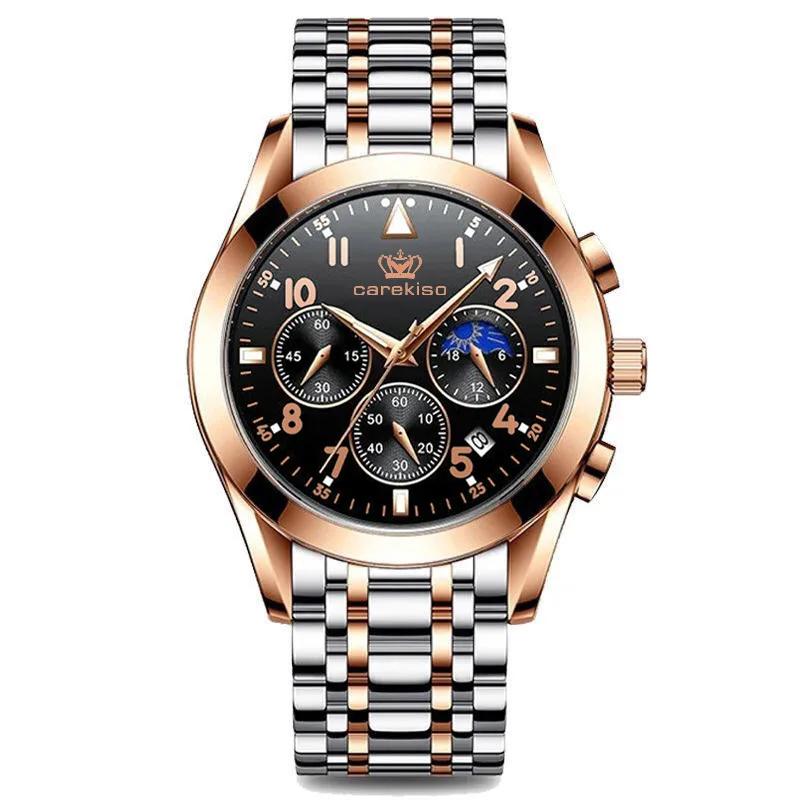 Men Watch Stainless Steel Sports Chronograph Top Luxury Waterproof Luminous Quartz Watches 2022 