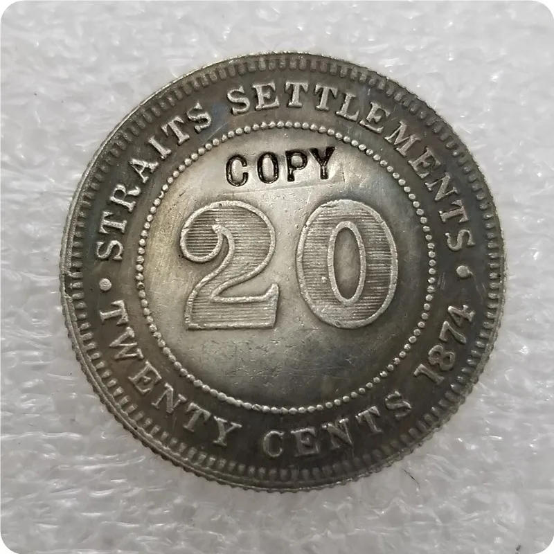 1872-1899 проливы жевательной королевы Виктории 20 Cent КОПИЯ памятных монет-копии монет медаль коллекционные монеты - Цвет: 1874H