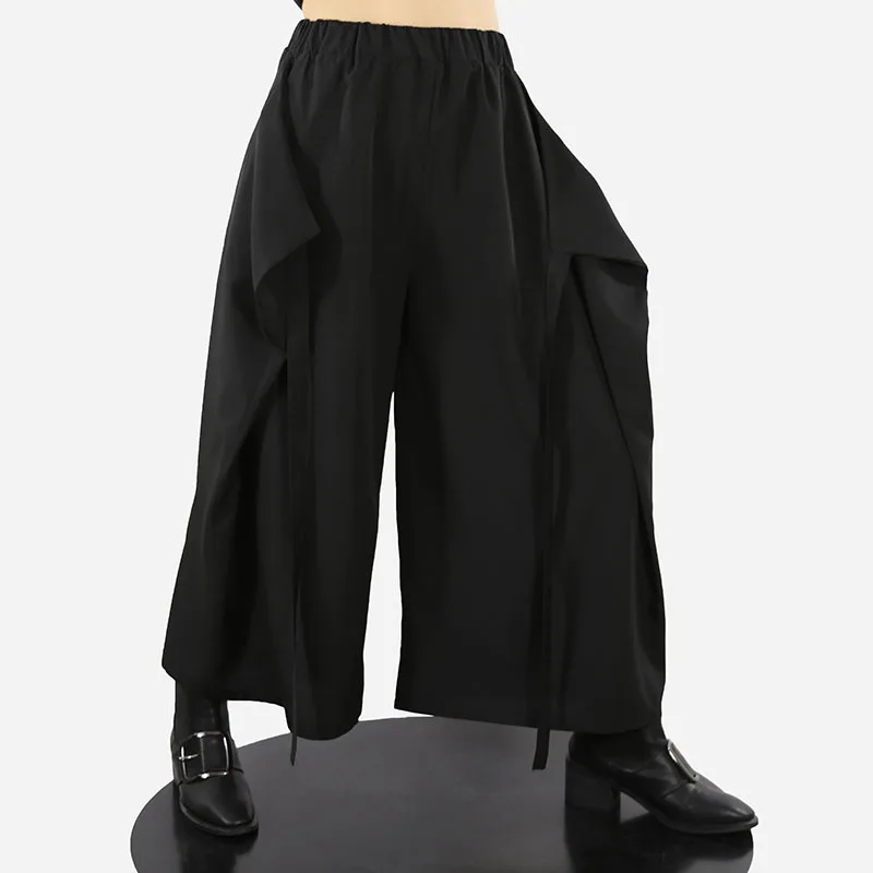 Ladies Wide Leg Pants Spring And Autumn New Dark Style Korean Version Of Japanese Yamamoto Style Leisure Loose Pants Nine Minute straight jeans men loose spring and fall new fashion trend casual nine minute pants high street wide leg pants baggy jeans