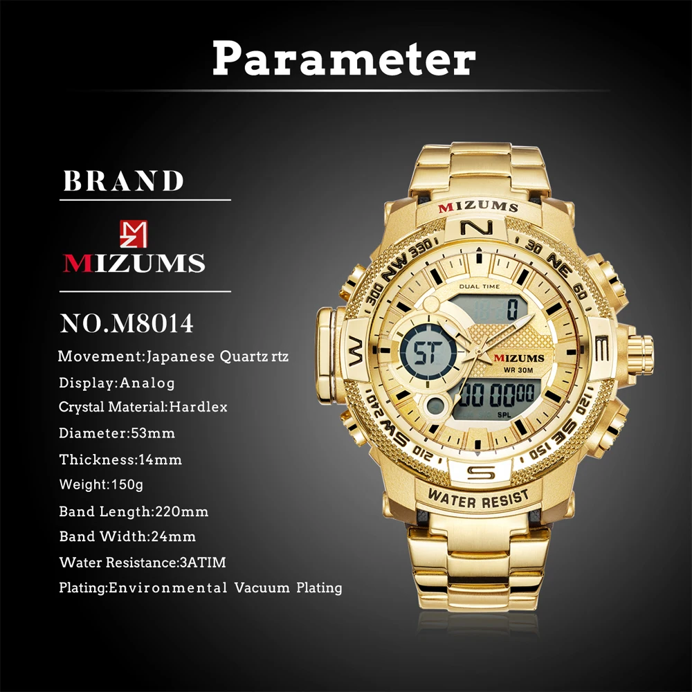 Analog Digital Watches Men Led Full Steel Male Clock Men Military Wristwatch Quartz Sports Wrist Watch Man Reloj Hombre Mizums drop shipping 2019 (1)