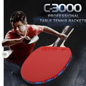 

2 Pcs Table Tennis Racket Pimples-in Grip Powerful Ping Pong Racket 5 Ply Wooden Blade with Good Control Loki C3000