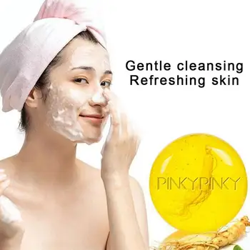 

Face Deep Cleaning Sea Salt Essential Oil Ginseng Soap Foaming Net Anti-mite Handmade Soap Cleansing Face Cleansing Brush