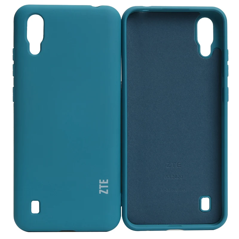 wallet phone case ZTE Blade A5 2020 Case High Quality Liquid Silicone Case Silky Soft-Touch Back Cover For ZTE A5 2020 Phone Shell cell phone lanyard pouch