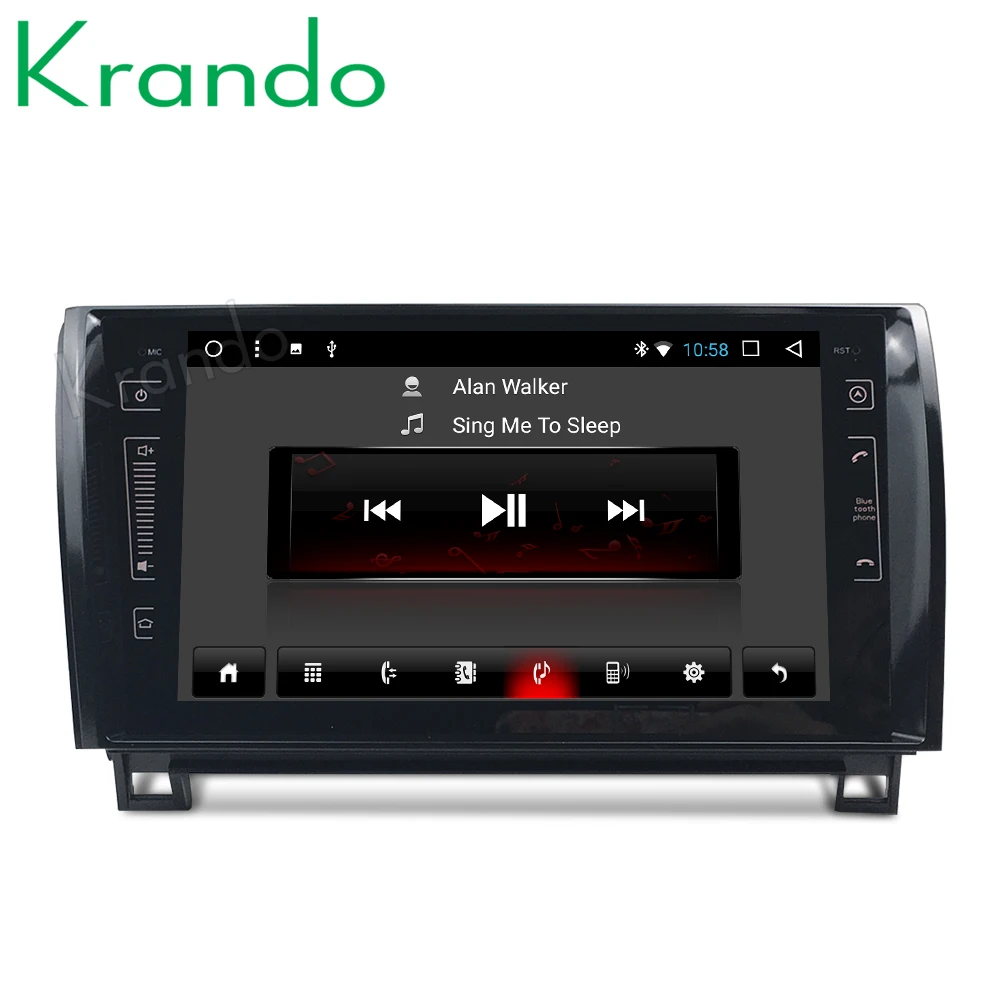 Discount Krando Android 8.1 9" IPS Touch screen car Multimedi player for Toyota Tundra/Sequoia 2007-2013 audio player gps navigation 2