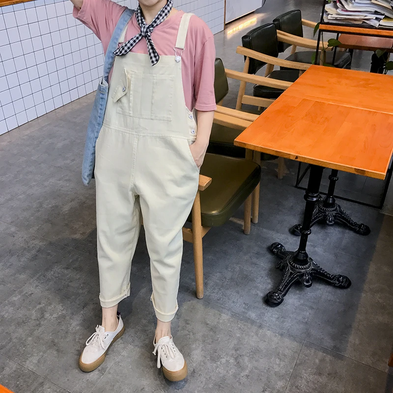 Комбинезоны для женщин с буквенным принтом фиолетовый Harajuku простой в Корейском стиле студенческие женские Комбинезоны свободные Kawaii повседневные до середины икры шик