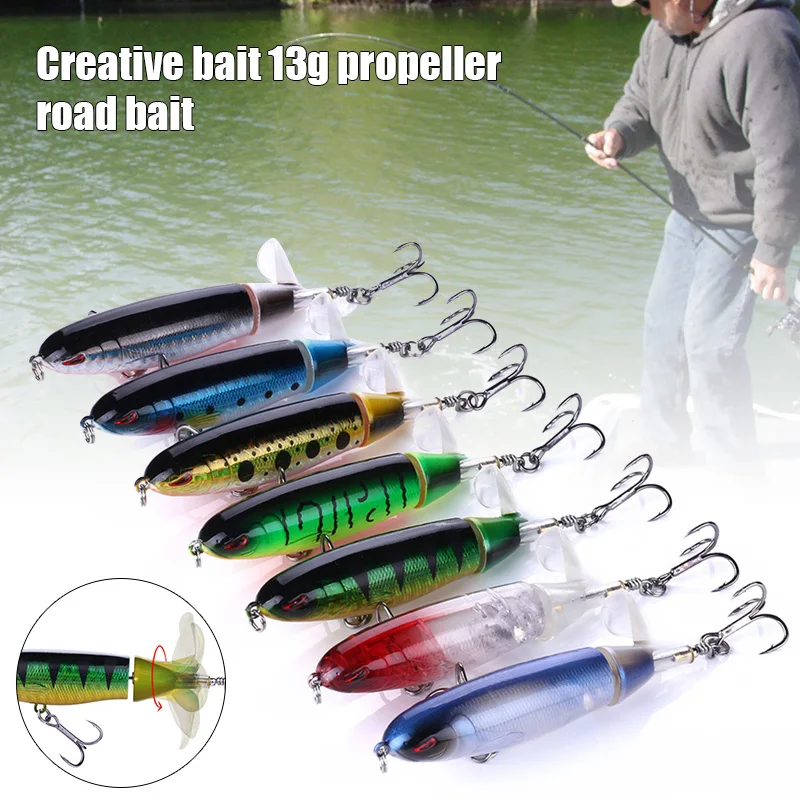 

New 2pcs Fishing Lures Rotating Tail Surface Crankbaits for Topwater Floating XD88