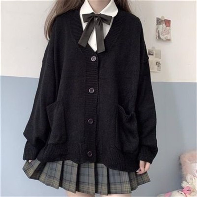 Women Solid Oversize Loose Sweaters Student Preppy Sweet Girl Cute Knitwear New All-match Soft Hot Sale Basic ZY5208
