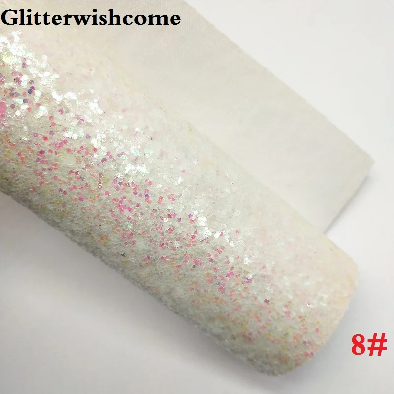 8 Glitterwishcome 21X29 см A4 размер винил для бантов белая блестящая кожа, плоская массивная блестящая кожаная ткань винил для бантов, GM100 - Цвет: 8