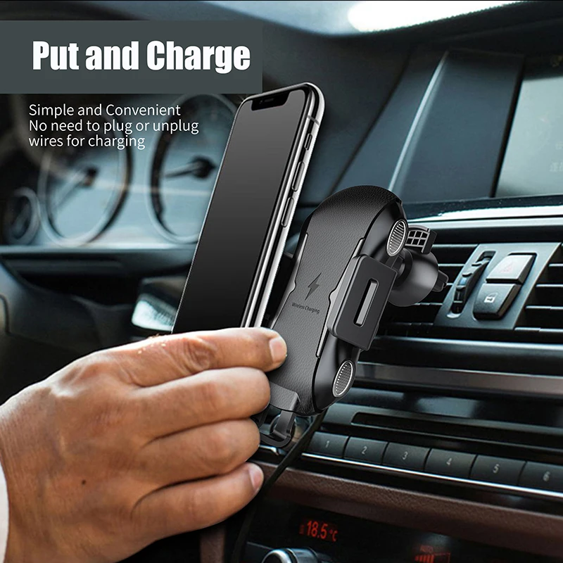 Automatic Car Mount Qi Wireless Charger for Samsung Galaxy S20+ S20 Ultra 5G s20 Case Fast Charging Mobile Phone Holder | Мобильные