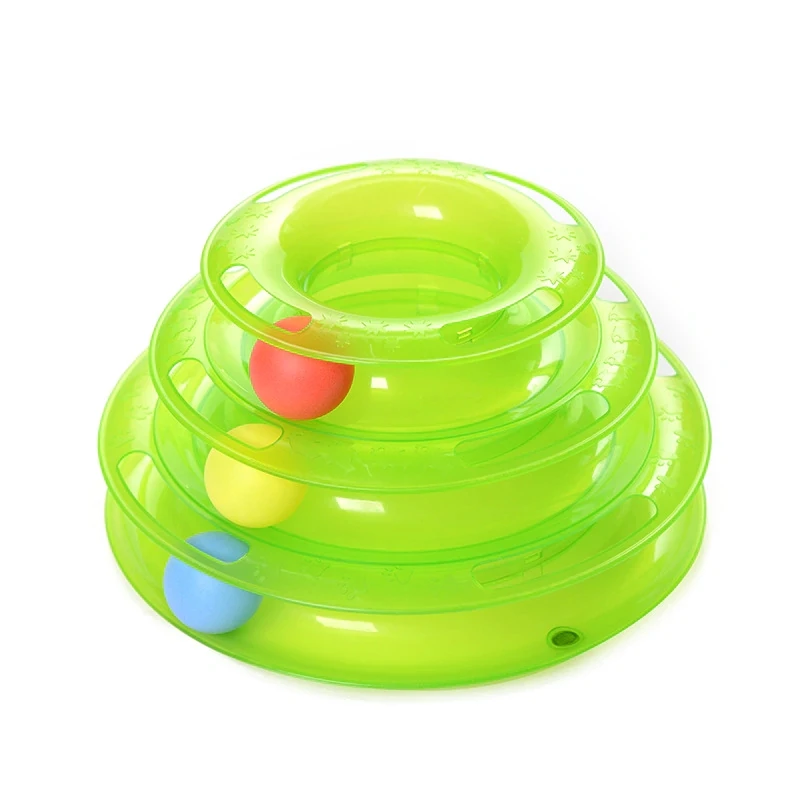 toy dogs for sale 3/4 Levels Pet Cat Toy Training Amusement Plate Kitten Tower Tracks Disc Cat Intelligence Triple Disc Tumbler Ball Interactive flopping fish cat toy