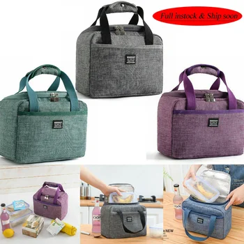 

Portable Lunch Bag New Thermal Insulated Lunch Box Tote Cooler Handbag Bento Pouch Dinner Container School Food Storage Bags