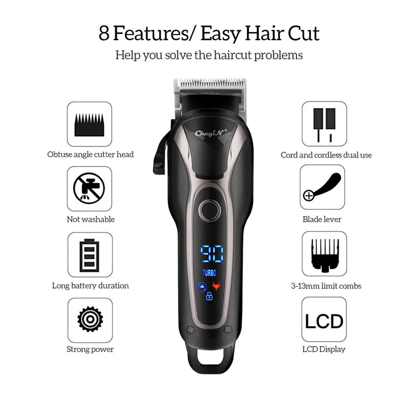 Перезаряжаемая электрическая машинка для стрижки волос профессиональный триммер для бритья для мужчин парикмахерские волосы для укладки волос в салоне машинка для стрижки 4546