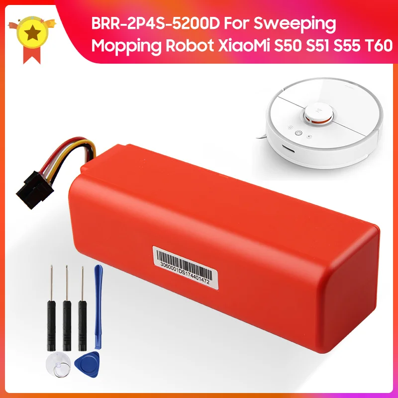 vhbw batteria compatibile con Xiaomi Roborock 1C, E4 E452-00, E5, E4 E452-00 RSD0122CE, E4 E402-00 home cleaner (5000mAh, 14,4V, Li-Ion