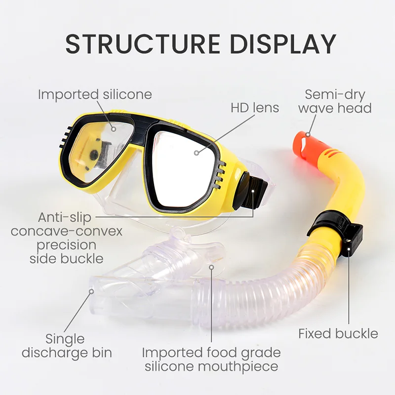 Professional Scuba Diving Mask and Snorkels Set Anti-Fog Goggles Glasses Diving Swimming Easy Breath Tube Snorkeling suit
