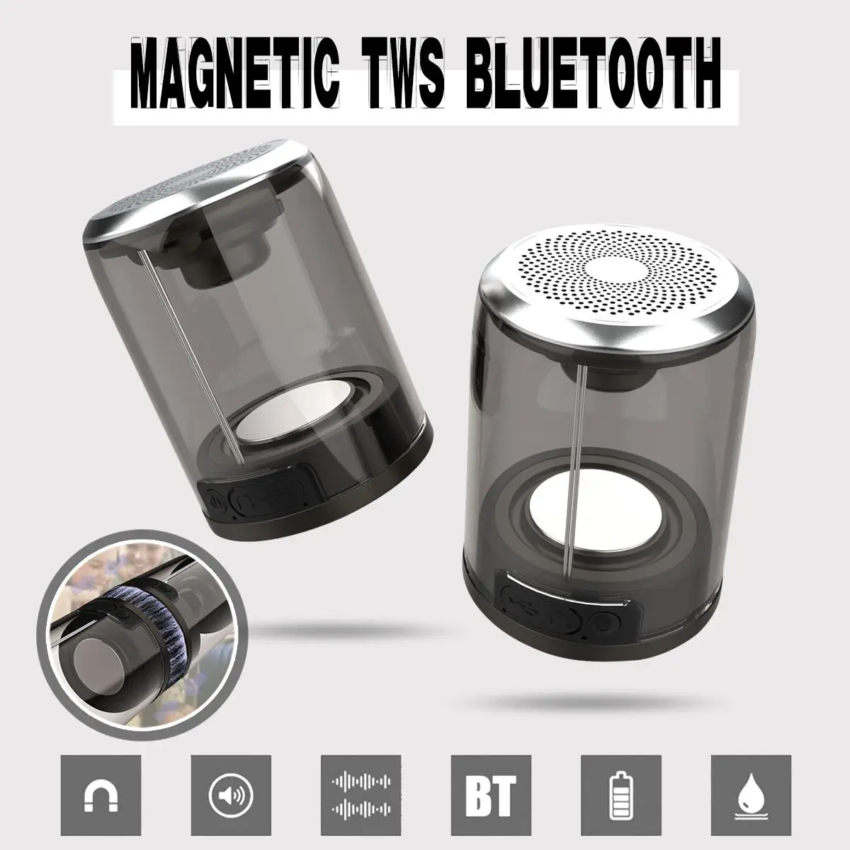 HiFi 5D стерео звук бас динамик водонепроницаемый сабвуфер Портативный магнитный HIFI стерео динамик s bluetooth 4,2 беспроводной динамик