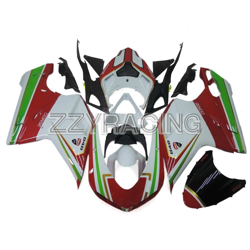 Выполните Обтекатели Наборы для поездок на мотоцикле Ducati 1098 848 1198 2007-2012 1098 848 1198 07 08 09 10 11 для детей 12 лет ABS Пластик, белый, красный, зеленый