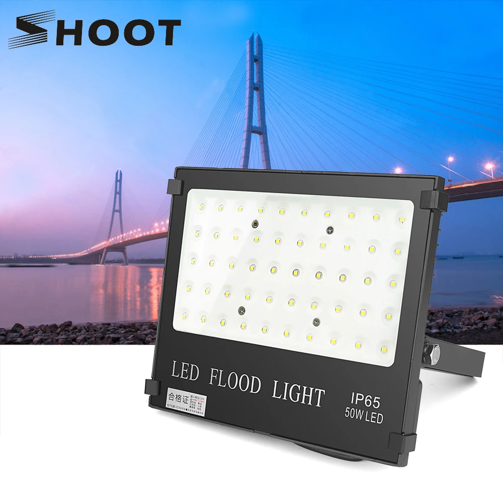 

SHOOT Led Flood Light 50W IP65 Waterproof Outdoor LED Reflector Light Garden Lamp AC 220V Spotlight Street Landscape Lighting