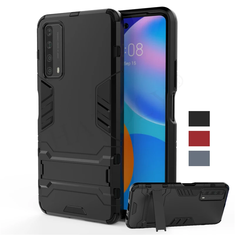 Для Huawei P Smart 2021 чехол TPU бампер робот держатель подставка противоударный броня