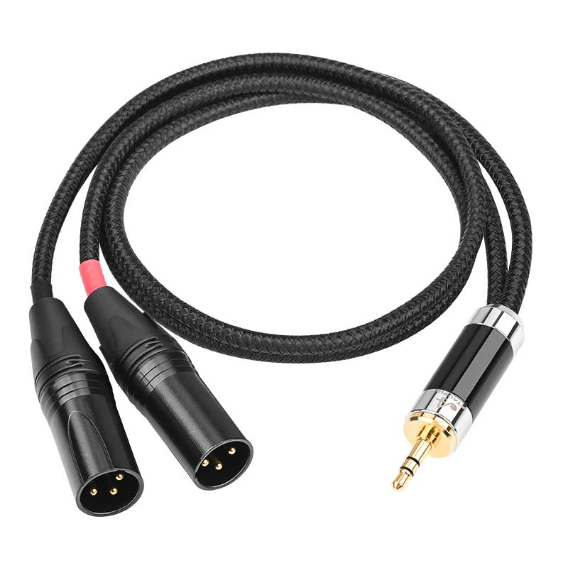 Fidelidade 3.5 mm Cabo Aux Estéreo de Alta Fidelidade 3.5 mm para 2xlr Áudio Cabo Aux Xlr Jack 3.5 para 6n Ofc Prata Chapeado Cabo Alta - Image 4