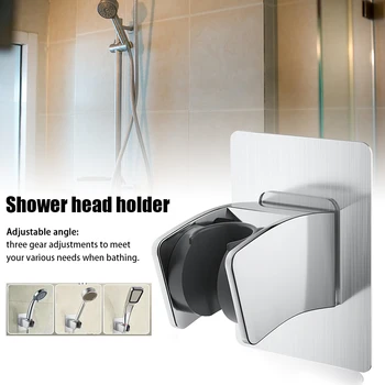 

Moistureproof Durable Universal Adjustable Angle Shower Head Holder Non-Slip ABS Punch Free Wall Mounted Home Bathroom RV Parts