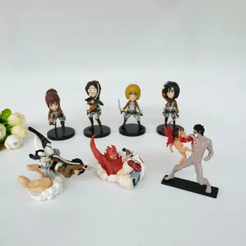 

6-8cm Japanese anime figure random send whosales 50pcs/lot Attack on Titan action figure collectible model toys for boys