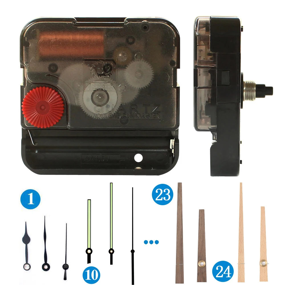 TXL DIY Clock Silent Movement 4.5mm screw shaft, with metal / wood