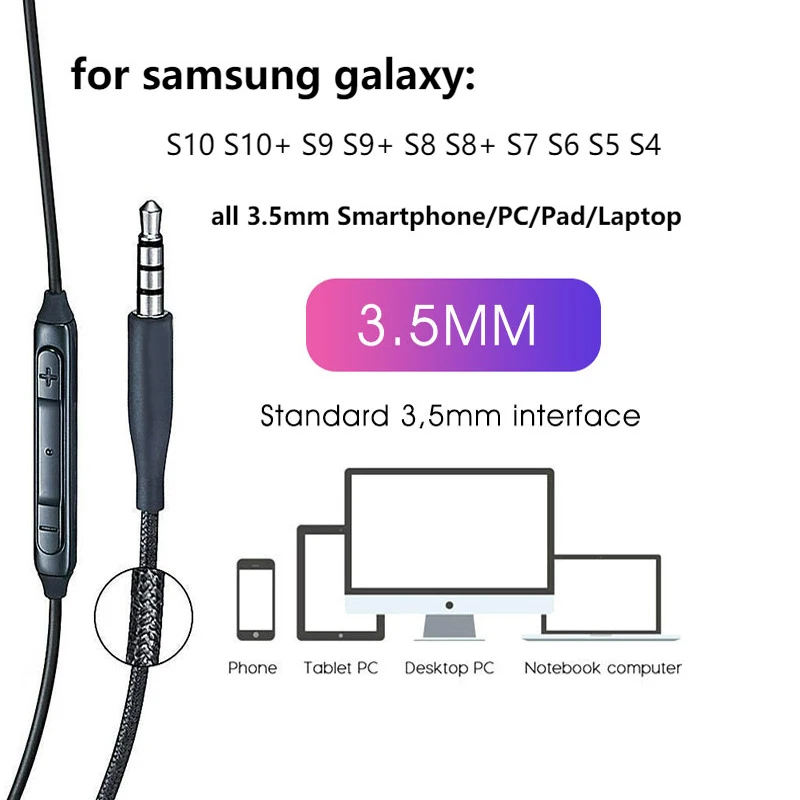 Наушники Samsung EO IG955 AKG гарнитура вкладыши 3 5 мм/Type c с микрофоном Проводная Для Galaxy