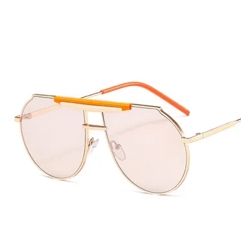 

Designer Brand Round Sunglasses Women Man Vintage Retro One-piece Pilot Sun Glasses For Female Male Oculos De Sol Mujer UV400