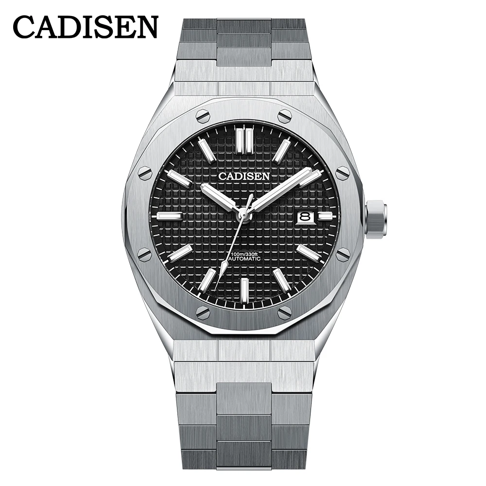 2021 New CADISEN DESIGN Black 42mm Men's Mechancia Wrist Watches top brand luxury automatic watch for men Waterproof clock man 