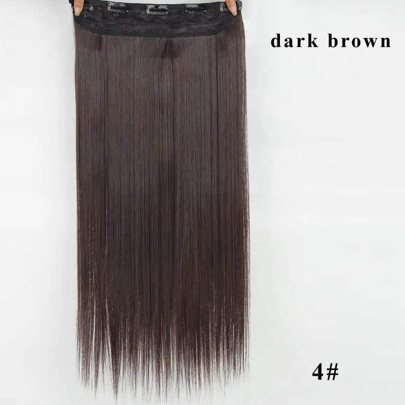 AISI BEAUTY 5 Clips Synthetic Hair Long Wavy Blonde Clip In One Piece Hair Extensions Brown Black Hair Pieces for Women - Цвет: #4