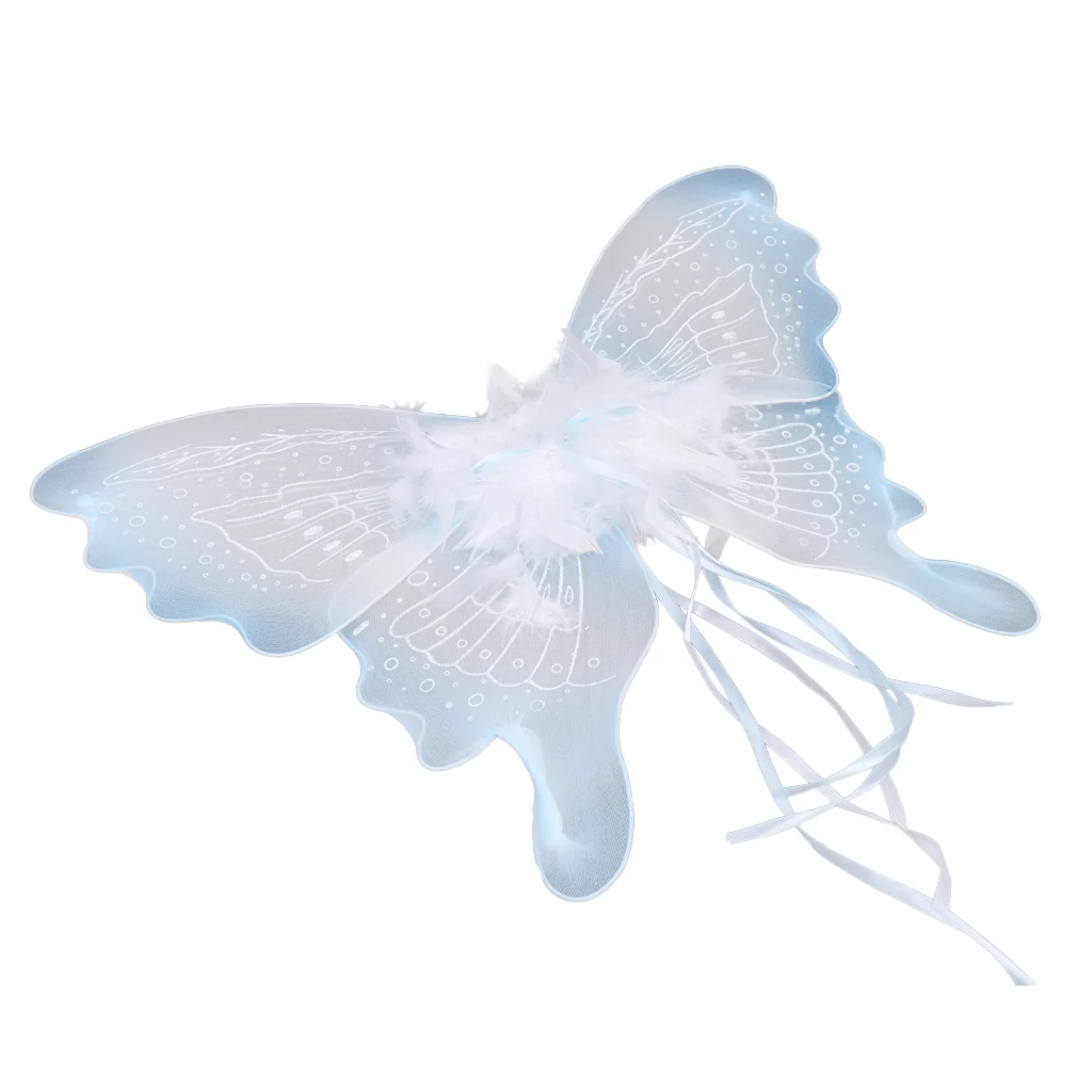 Cute Kids Girls Ribbon Feather Fairy Wings Birthday Party Outfits