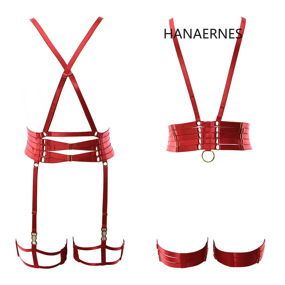 hanaernes-lace-up-underwear-red-top-halloween-carnival-ladies-elastic-waistband-garter-hollow-punk-goth-body-suspender-bra-set