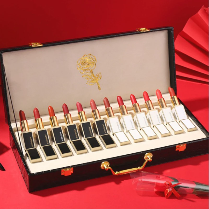 

Gift Lipstick Set Limited Edition Birthday 12pc with Gift Boxes Waterproof longlasting matte lip stick