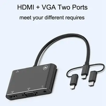 

Type-C Three-in-one Screen Line To HDMI / VGA / AV TV HD Line For Iphone Android Adapter Cable