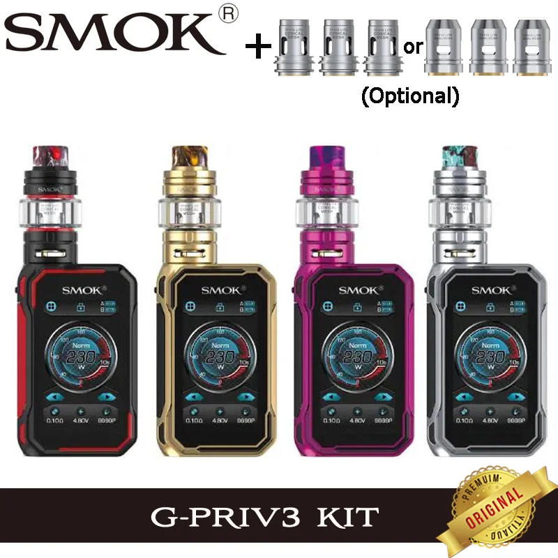 SMOK G PRIV 3 Kit электронная сигарета 230W PRIV3 Mod Vape 5ML TFV16 LITE Tank TFV 16 Lite конический двойной