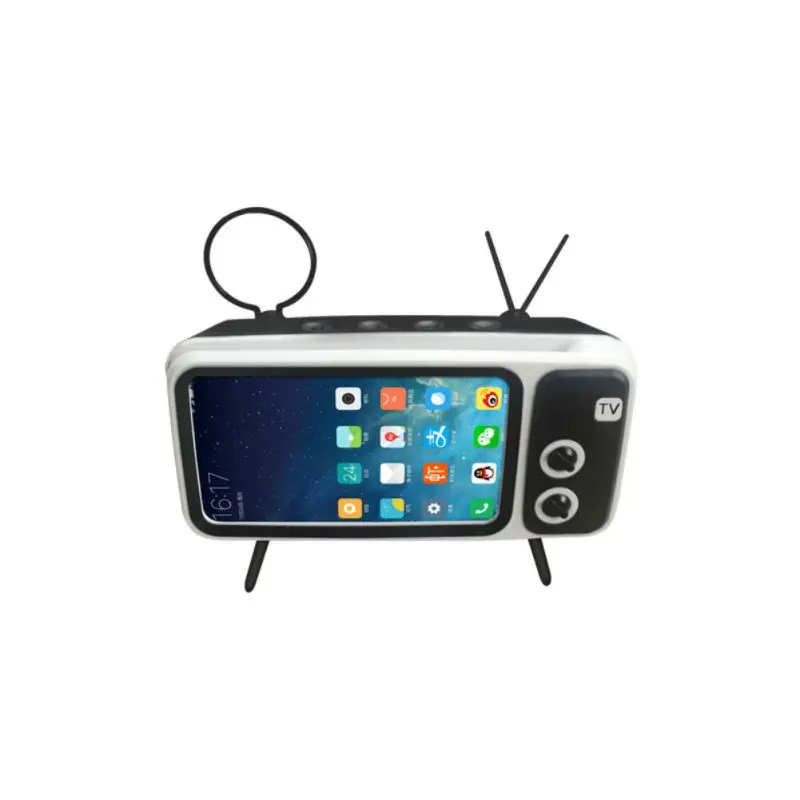 Черный Ретро Bluetooth Динамик ручной бесплатный вызов Поддержка TF карты держатель телефона сабвуфер - Цвет: Черный