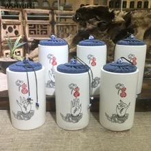 Прямые продажи Классический prajna шесть градусов Керамические домашние орехи кофейные бобы чай уплотнение влаги хранения декоративный контейнер