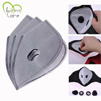

5PCS Masks Filter Element Replaceable Activated 5 Layers Carbon Prevent Bad Smell Bacteria Face Mouth Mask Filter