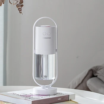 

Ultrasonic ProjectionAir Humidifier 360 Free Degrees Rotation USB Aroma Diffuser Mini Car Humidifier with LED Lamp White