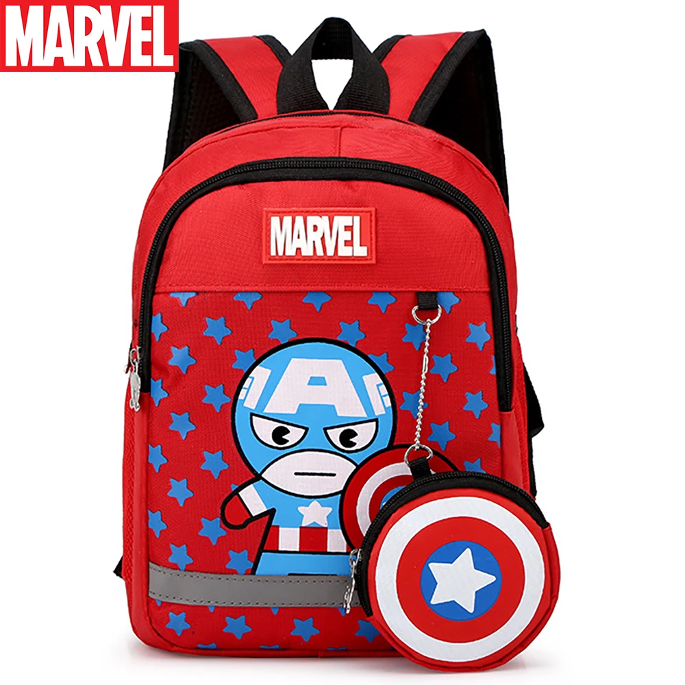

Детские рюкзаки Marvel для мальчиков, повседневные школьные ранцы с принтом Капитана Америка, человека-паука, Легкий милый ранец для подростков