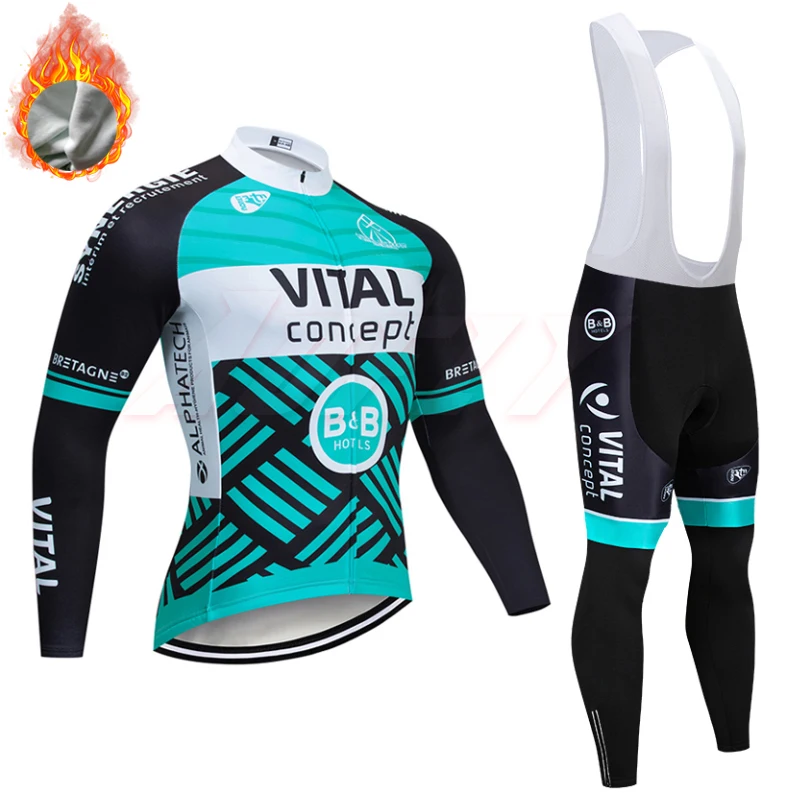 Новинка VITALcycling костюм команда Джерси нагрудники брюки набор Ropa Ciclismo мужская зимняя термальная pro велосипедная Куртка Синий Красный Майо Одежда - Цвет: Fleece white strap